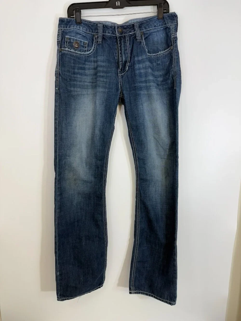 Buffalo David Bitton Men's Sirwan Slim Straight Jeans 33x32 Blue Denim Pants